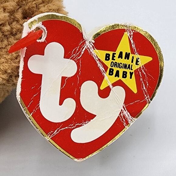 1993/1996 Original TY Beanie Baby Curly Brown Bear, The Beanie Babies Collection - Picture 6 of 11